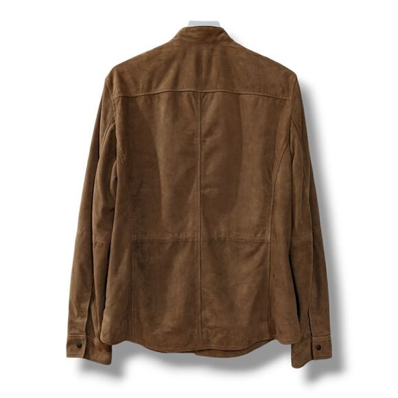 John Varvatos Men's Goat Suede Leather Camel Tan Field Jacket Size S - Picture 2 of 16